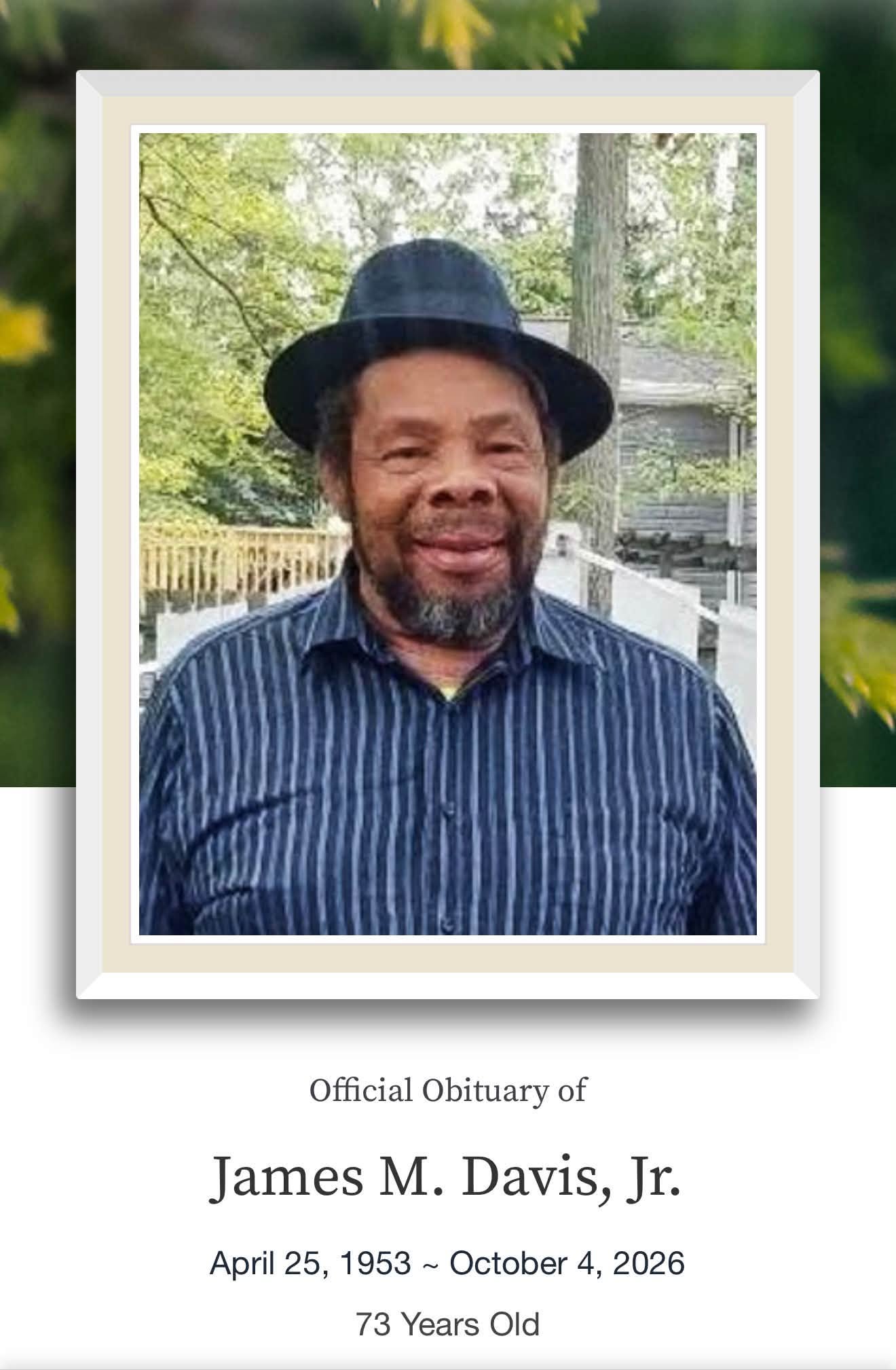James Davis Obituary, Death - Father of Two Daughters Dies